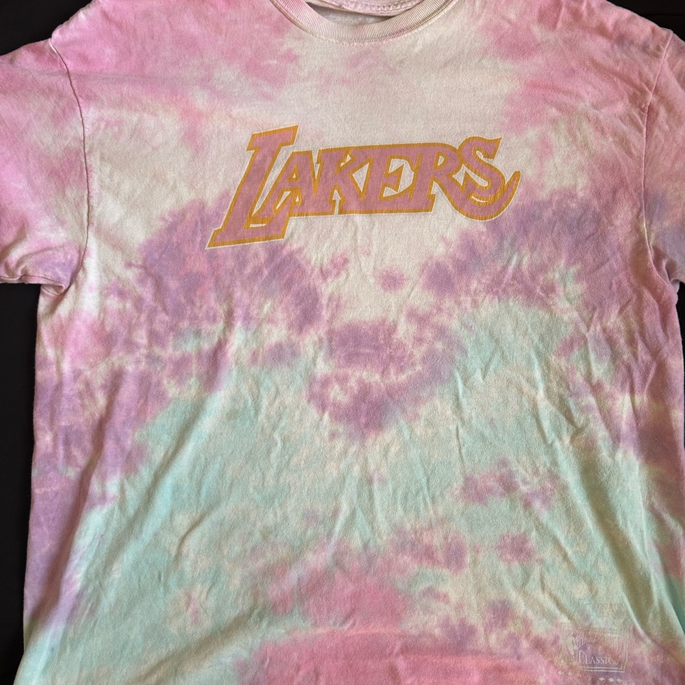 Los Angeles Lakers Shirt Mens XL NBA Basketball Tie Dye Mitchell Ness Hippie